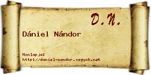 Dániel Nándor névjegykártya