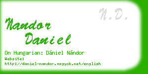 nandor daniel business card